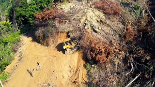 The Riskiest Job CAT D6R XL Cutting Hill On Mountain Road Construction [upl. by Norvell]