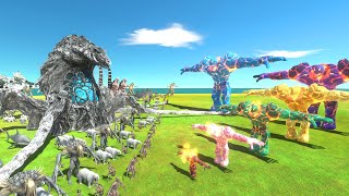 Golem Of Evolution VS White Team  Animal Revolt Battle Simulator [upl. by Rise]