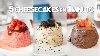 5 Mini CHEESECAKES SIN HORNO ❤️  Postres en Microondas [upl. by Esej]