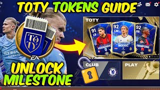 HOW TO GET TOTY TOKENS UNLOCK MILESTONE NEW EVENT PLAYERS MODRIC FRIMPONG IN EA FC FIFA MOBILE 24 [upl. by Ahsasal157]