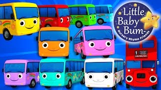 Ten Little Buses  Nursery Rhymes for Babies by LittleBabyBum  ABCs and 123s [upl. by Eisinger]