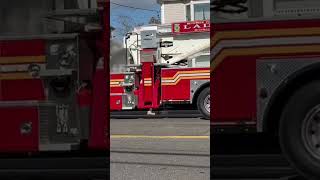 Bethpage Fire Department Ladder 3 returning from a mutual aid house fire in south farmingdale [upl. by Kaile]