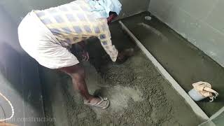 Cement Flooring Design Bathroom Flooring with Cement mixingFlooring techniques [upl. by Ri]