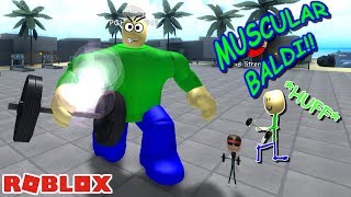 BALDI TURNS INTO MUSCULAR BALDI  The Weird Side of Roblox Lifting Simulator 3 [upl. by Akina]