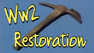 Complete restoration of rare Vintage rusty Ww2 1945 Diamond calk entrenching tool pick axe [upl. by Lein488]