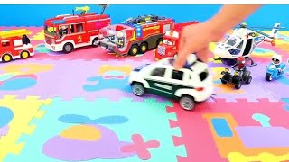 quotTanker Truck Excavator Fire Truck amp Police Car Adventure for Kidsquot [upl. by Anital]