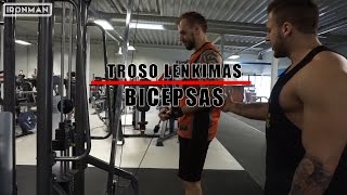 IronAcademy Bicepsas Troso lenkimas stovint IronMan amp Rino wwwironmanlt [upl. by Ssitruc]