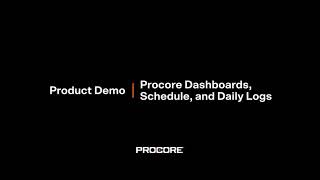 Dashboards Schedule and Daily Logs Demo Procore Groundbreak 2020 Breakout [upl. by Ylas]