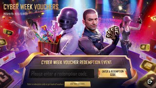 Cyber Week Voucher Redemption Event In PUBG Mobile [upl. by Aihsekal]