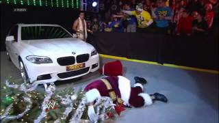 Alberto Del Rio Runs Over Santa Claus with his car Raw Dec 24 2012 [upl. by Colver]