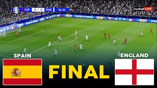 SPAIN vs ENGLAND  FINAL UEFA EURO 2024  FULL MATCH ALL GOALS  REALISTIC PES GAMEPLAY [upl. by Nyladnek]