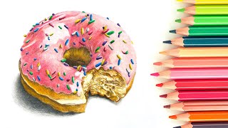 Colored Pencil Lesson  Doughnut with Polychromos Pencils [upl. by Nauqyaj606]