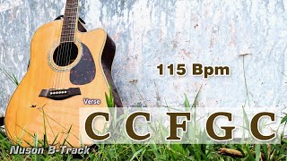 Happy Acoustic Guitar Backing Track in C Major  Pop 115 Bpm [upl. by Ainoek22]