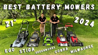 The 5 BEST 21quot Homeowner Battery LAWN MOWERS IN 2024 [upl. by Ayhtak]