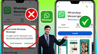 Comment réparer lerreur Impossible dinstaller WhatsApp Messenger sur Google Play Store [upl. by Aniara115]