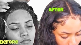 BAD QUALITY LACE  HOW TO INSTALL FRONTAL WIG INSTALL [upl. by Janessa]