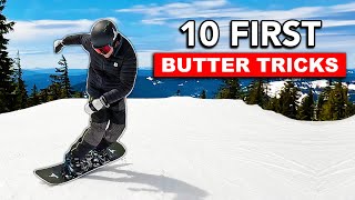 10 First Butter Snowboard Tricks to Learn [upl. by Nefets]