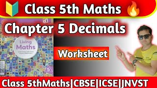 Class 5 Maths Chapter 5 Decimals Worksheet Class 5th Maths Ratna SagarhpsgurugramNaresh Sir [upl. by Alletneuq]