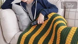 Crochet School Colors Blanket Pattern  EASY  The Crochet Crowd [upl. by Mayda]