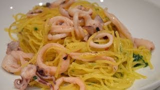 Tagliolini ai calamaretti Tagliolini Pasta with Squids by BRAVOBOBmp4 [upl. by Ynnaf]