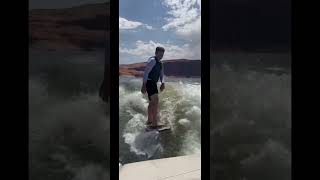 Lake Powell 2024 lakepowell wakesurf boat worstcasescenario [upl. by Phillipp191]