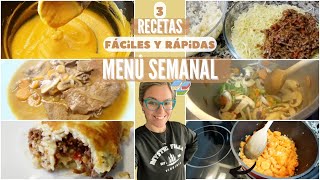 3 RECETAS Fáciles y Rápidas para EL MENÚ SEMANAL [upl. by Akiehsat]