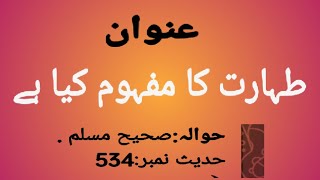 taharat ka mafhoom in urdu طہارت کا مفہوم کیا ہے [upl. by Columbyne]