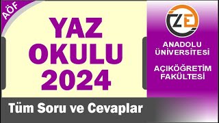 AÖF Yaz Okulu 2024 Nasıl Olacak Geçme Notu Katılmak Zorunlu mu Ücreti [upl. by Inaliak]