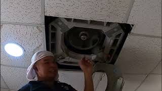 HOW TO REPAIR MITSUBISHI CEILING CASSETTE INDOOR FAN MOTOR [upl. by Kazue945]