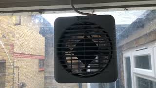 The Xpelair GXC6 kitchen window fan turned on with the shutters open [upl. by Aaron]