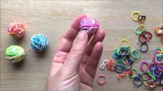 How to Make a Rainbow Loom Bands Bouncy Ball With Captions [upl. by Sollars]