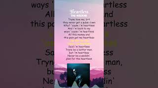 The Weeknd  Heartless Lyrics shorts [upl. by Billye414]