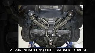 20032007 Infiniti G35 Coupe Catback Exhaust System Installation Video [upl. by Ardnaid]