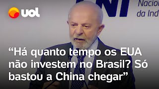 Lula diz que não quer brigar com os EUA e manda indireta Bastou a China vir para eles investirem [upl. by Kooima611]