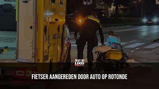 FIETSER AANGEREDEN DOOR AUTO OP ROTONDE [upl. by Ariem]