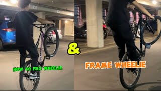 HOW TO PEG WHEELIE FRAME WHEELIE FOR STARTERS [upl. by Mashe]