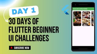 Flutter UI Challenges Day 1 Horizontal ListViewbuilder Tutorial  30 Days Of Flutter [upl. by Atiuqrahs250]