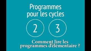 Comment lire les programmes délémentaire [upl. by Dafodil]