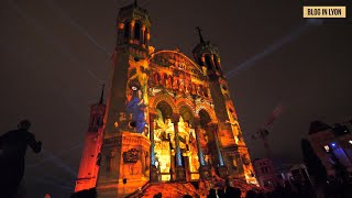 Basilique Fourvière  Extrait spectacle La Région des Lumières  Fête des Lumières Lyon 2021 [upl. by Herson]