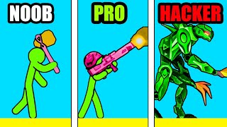 NOOB vs PRO vs HACKER en STICKMAN AGE FIGHT [upl. by Samuela]