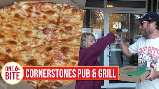 Barstool Pizza Review  Cornerstones Pub amp Grill Carver MA presented by Morgan amp Morgan [upl. by Aidnyl717]