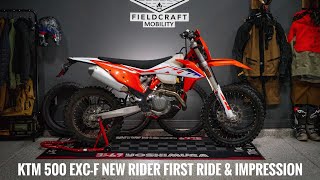 KTM 500 EXCF First Impression And Ride By A New Rider [upl. by Ayanad]