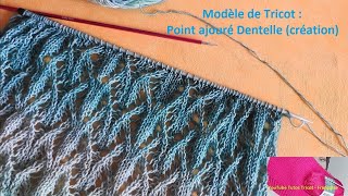 Tuto Tricot Point Ajouré Dentelle pour écharpe  étole  Châle  Modèle de tricot Point Ajouré [upl. by Bab]