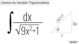 INTEGRAL MEDIANTE CAMBIO DE VARIABLE TRIGONOMÉTRICA Curso de Integración [upl. by Eey]