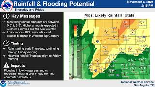 West Central Texas Weather Briefing Update  110624 [upl. by Johnath230]