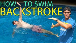 How To Swim Backstroke For Beginners  Easy 3 Steps Technique [upl. by Rekab163]