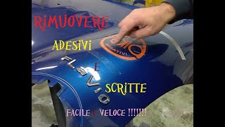 come rimuovere adesivi scritte e nastro dalla vernice  tutorial [upl. by Florette]