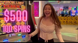 Dragon Link Slot Machine 500 100 Spins [upl. by Leahsim649]