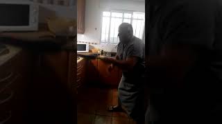 Guy Breaks Handle off Frying Pan Attempting to Flip Tortilla  1056598 [upl. by Atikan]