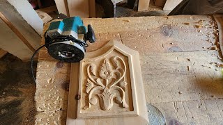 simple wood carving for beginners ll wood carving design ll router bits ll router machine ll [upl. by Rodama]